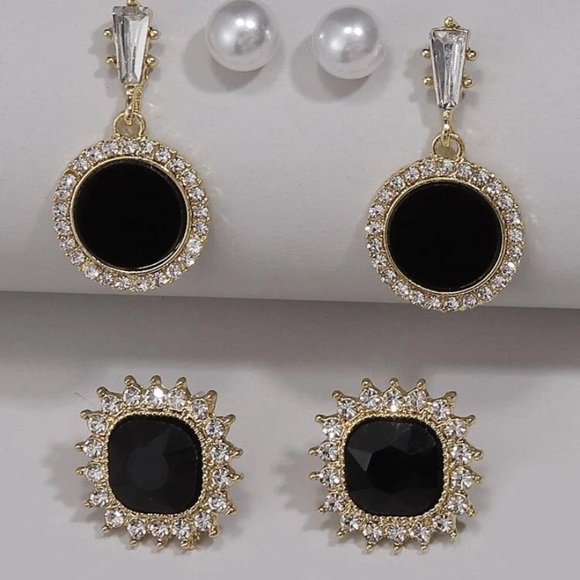 Jewelry - 💥Sale💥 4 for 20 3pairs Rhinestone Decor Earring